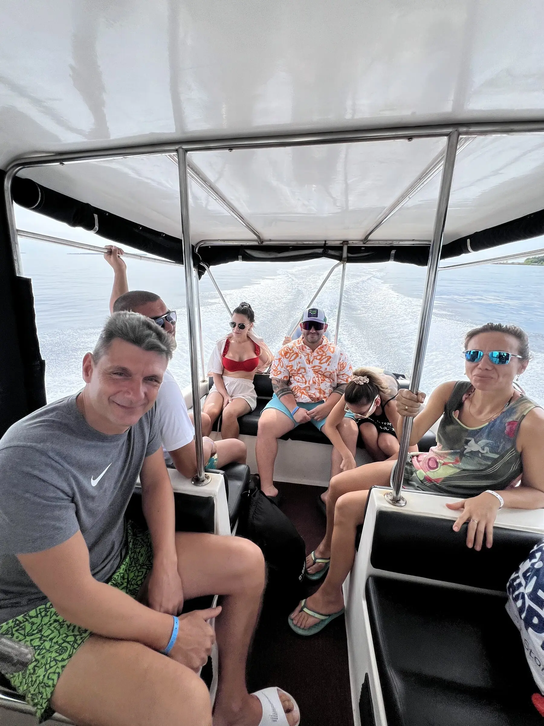Guests aboard Koimala's excursion boat in South Ari Atoll